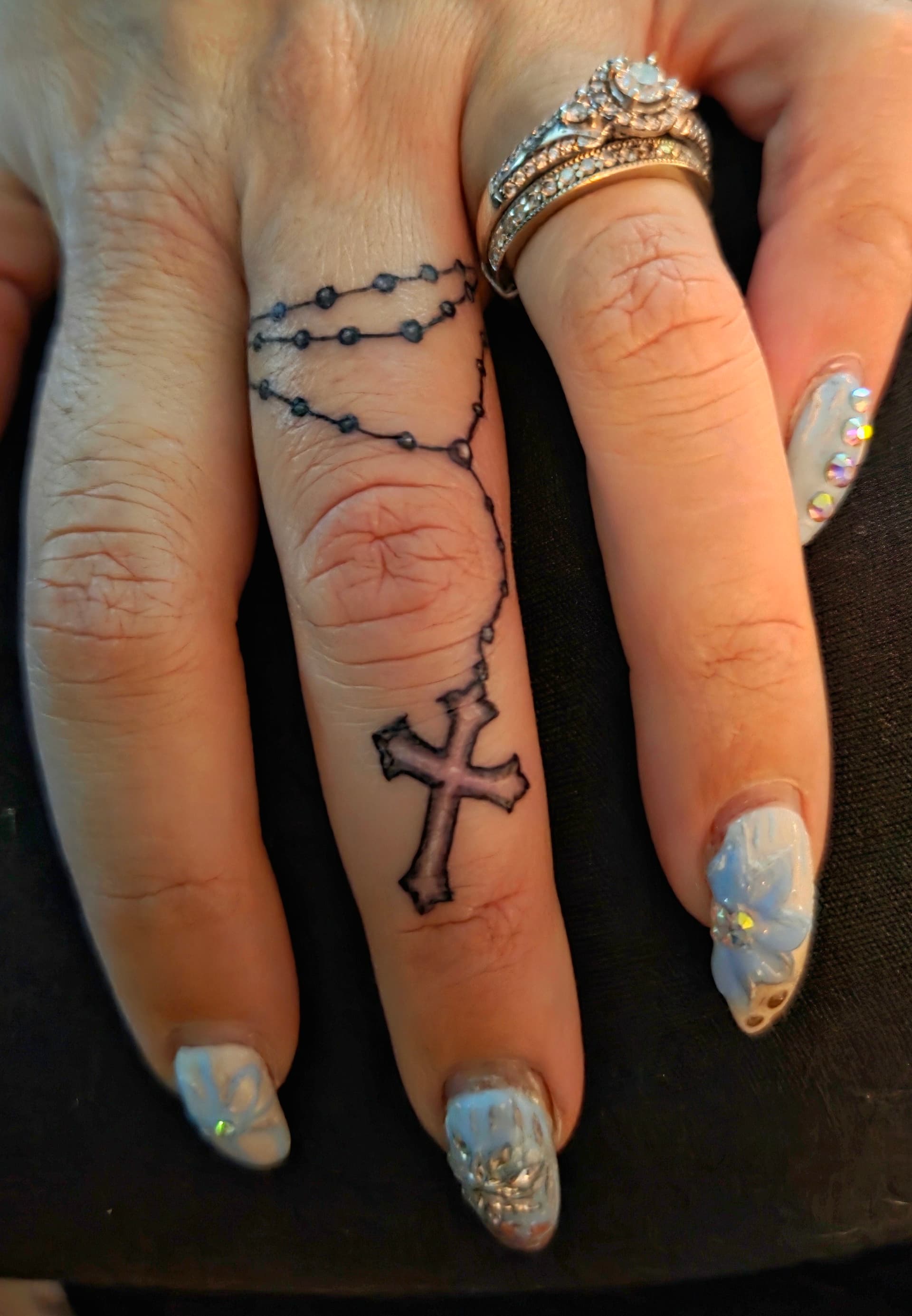 Fine Line & Floral tattoo by D Christi