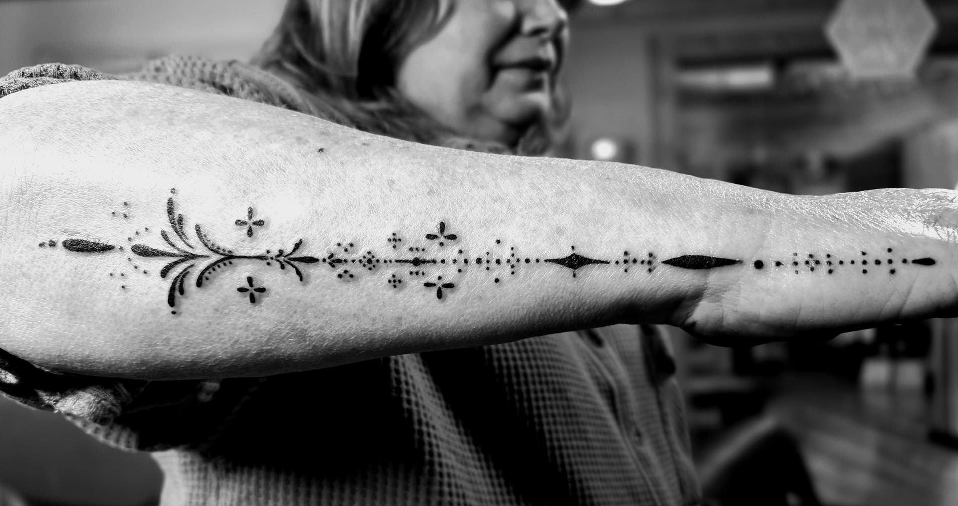 Fine Line & Floral tattoo by D Christi