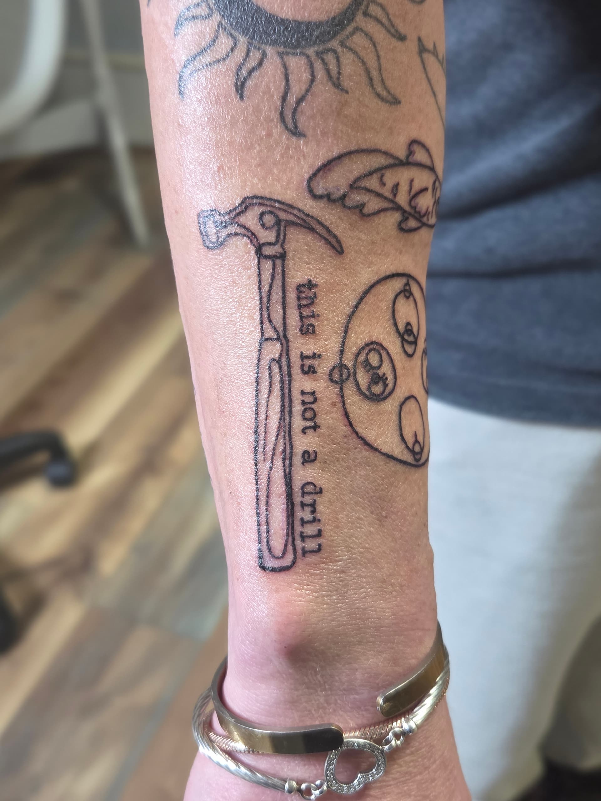 Fine Line & Floral tattoo by D Christi