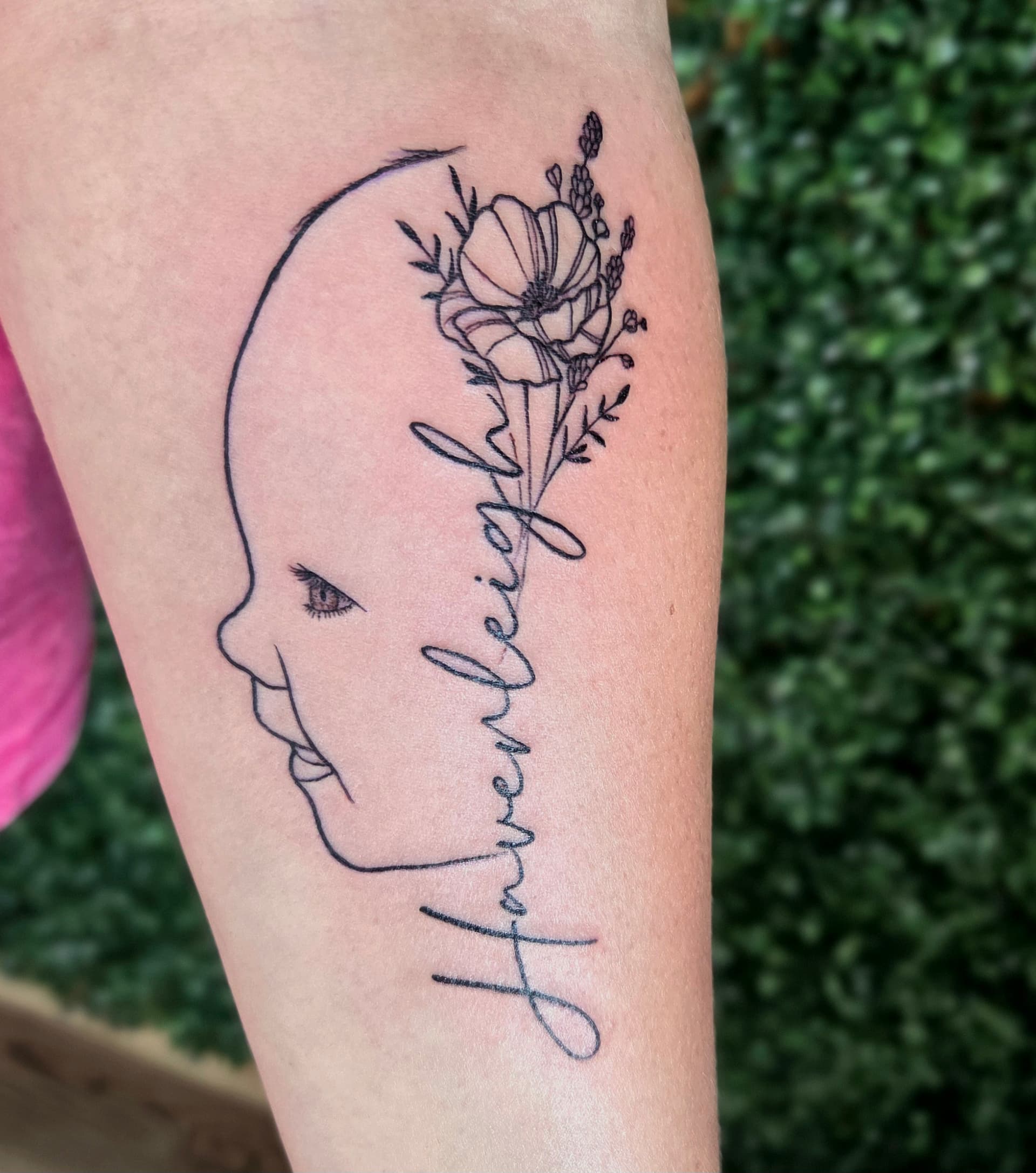 Fine Line & Floral tattoo by D Christi