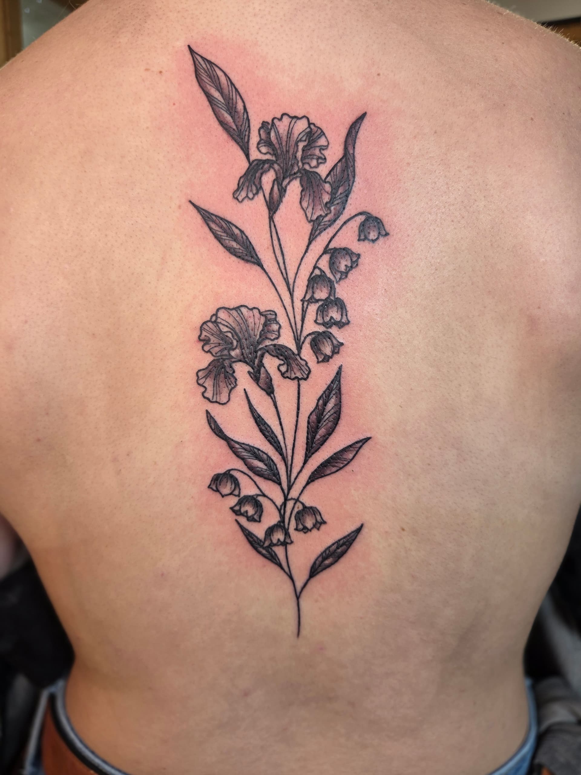 Fine Line & Floral tattoo by D Christi