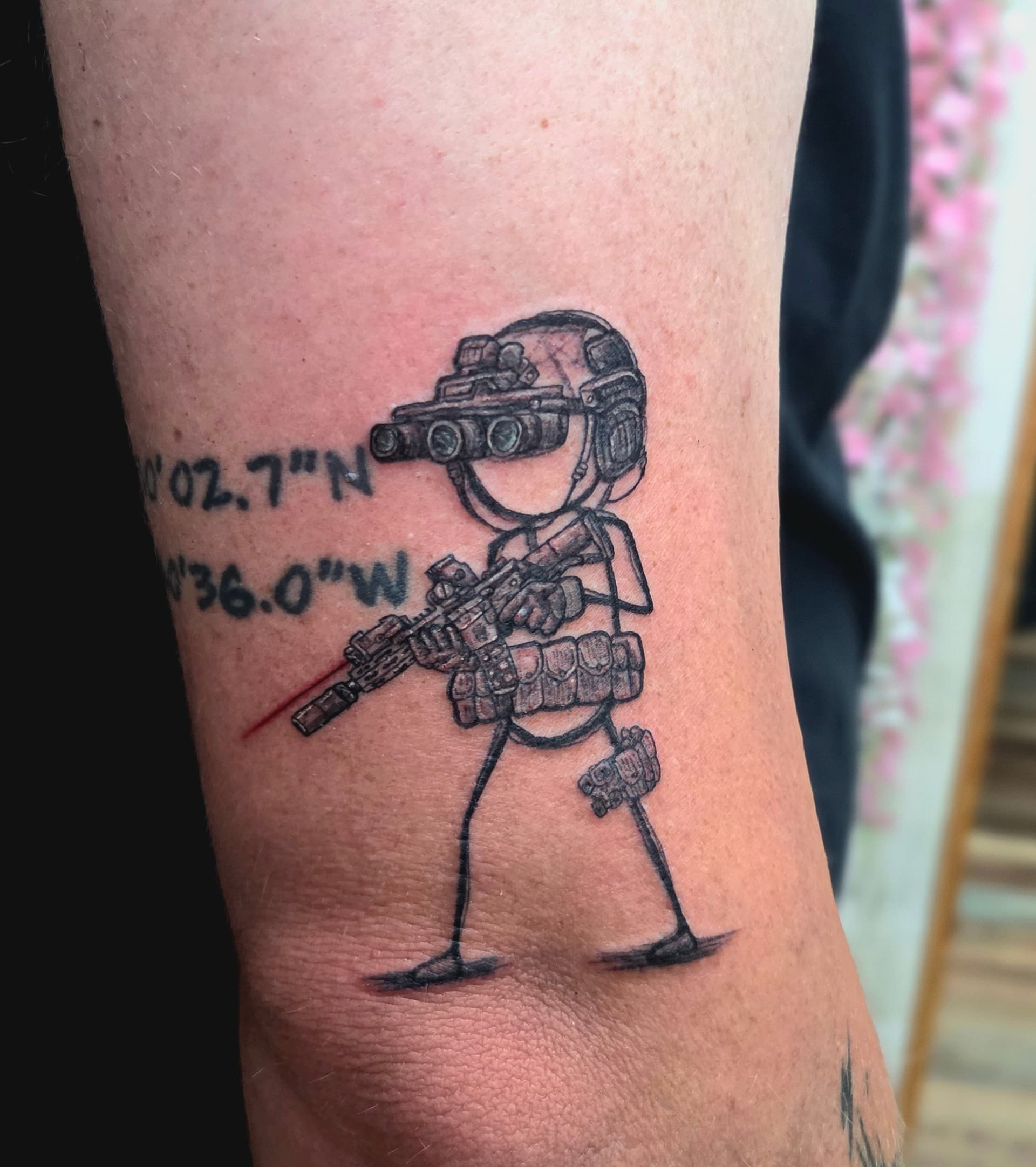 Fine Line & Floral tattoo by D Christi