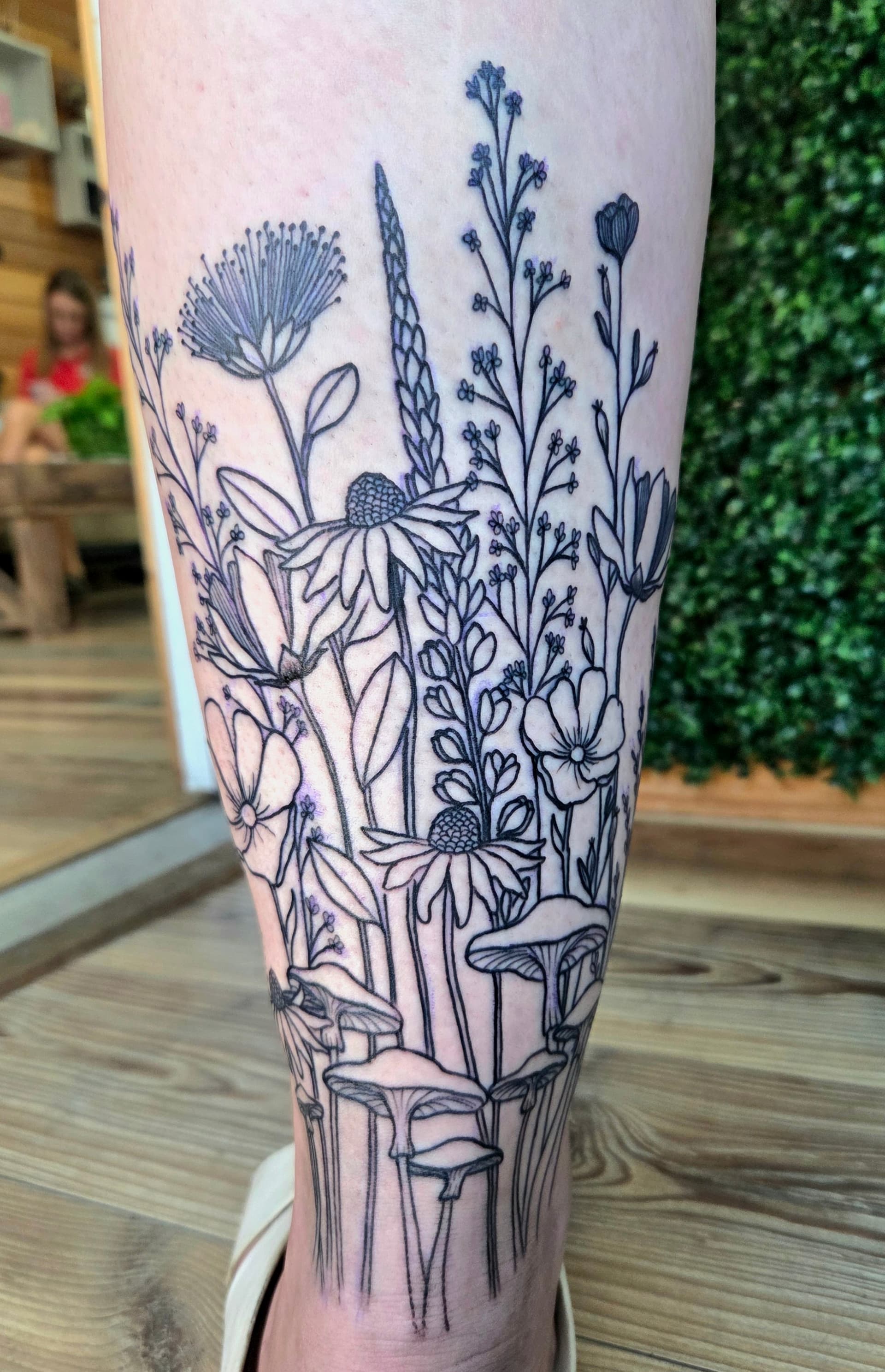 Fine Line & Floral tattoo by D Christi