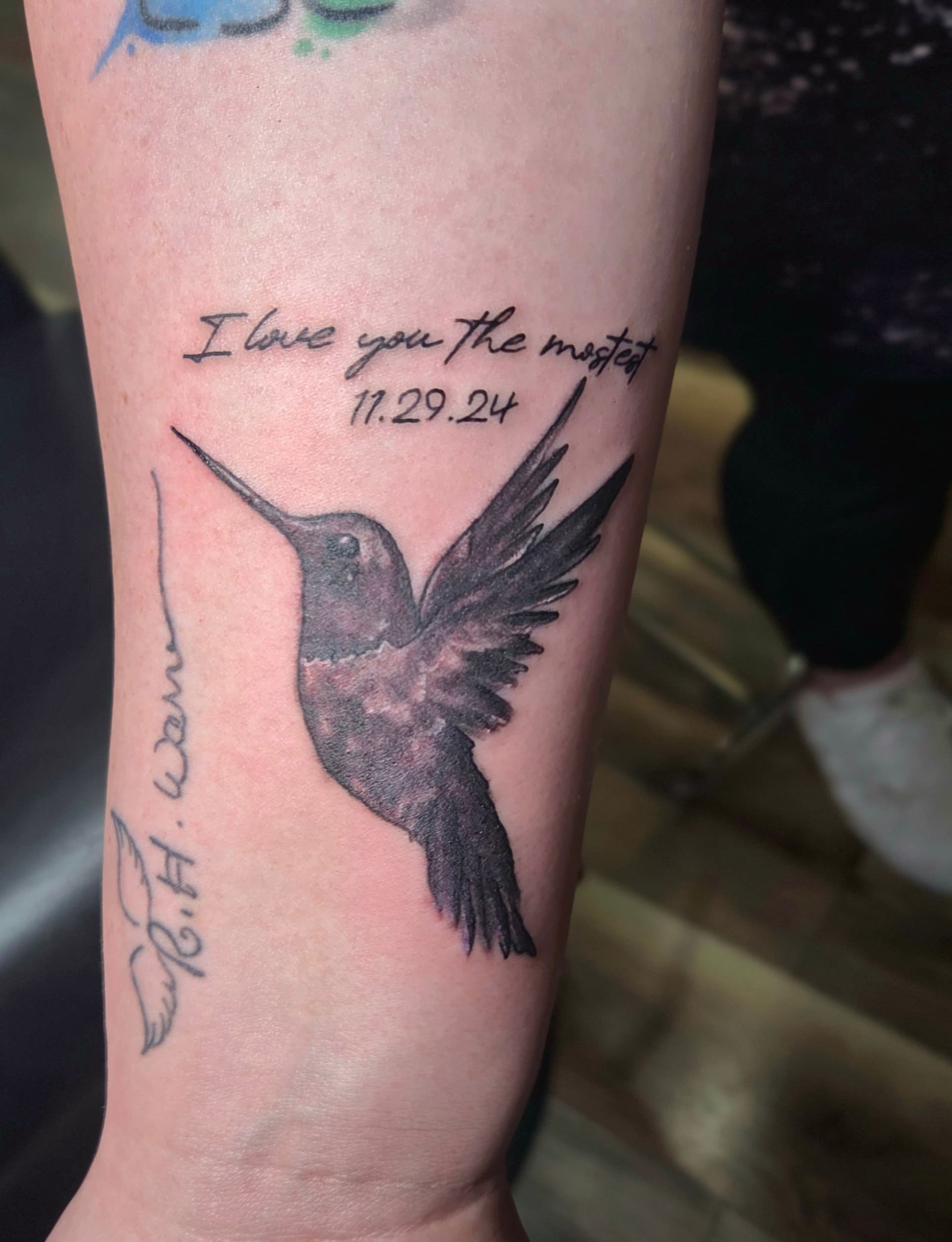 Watercolor & Glitter tattoo by D Christi