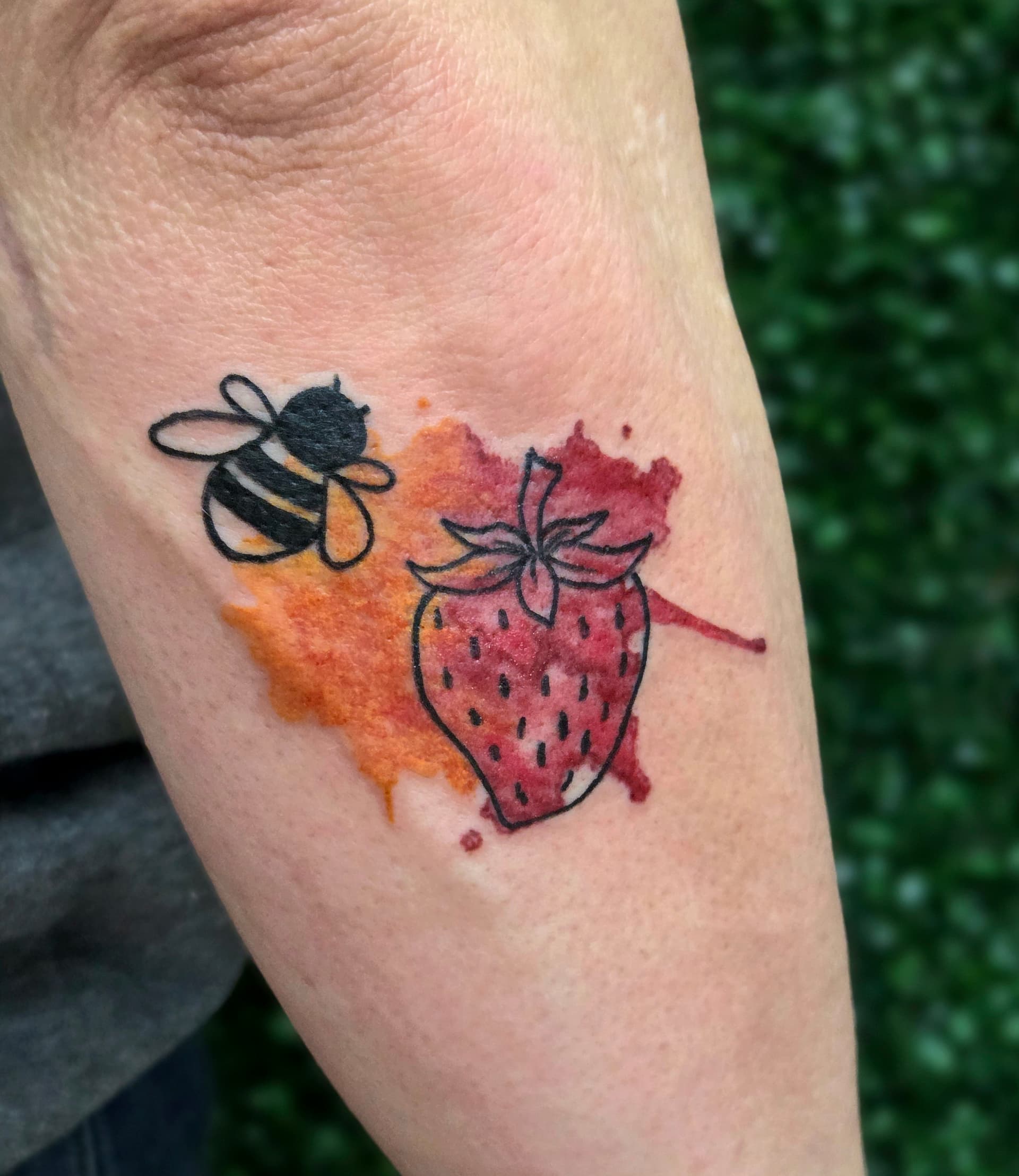 Watercolor & Glitter tattoo by D Christi