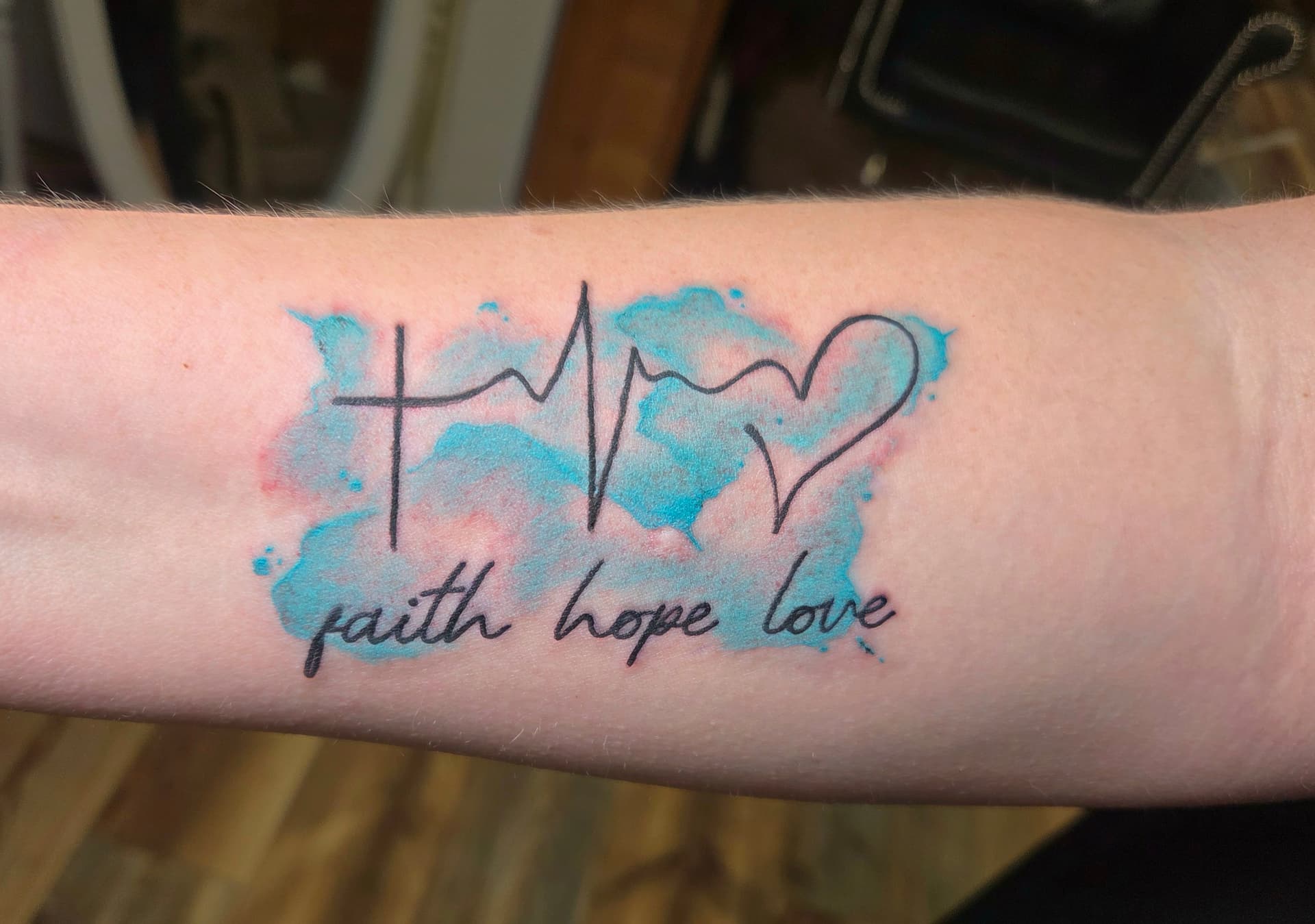 Watercolor & Glitter tattoo by D Christi