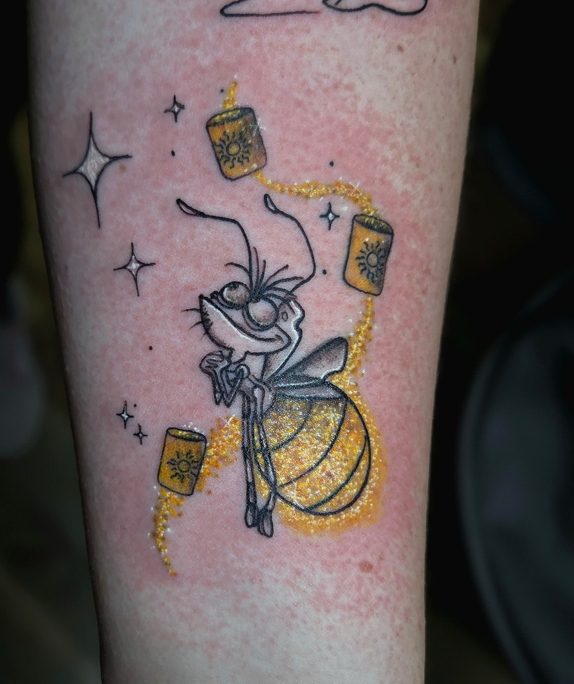 Watercolor & Glitter tattoo by D Christi
