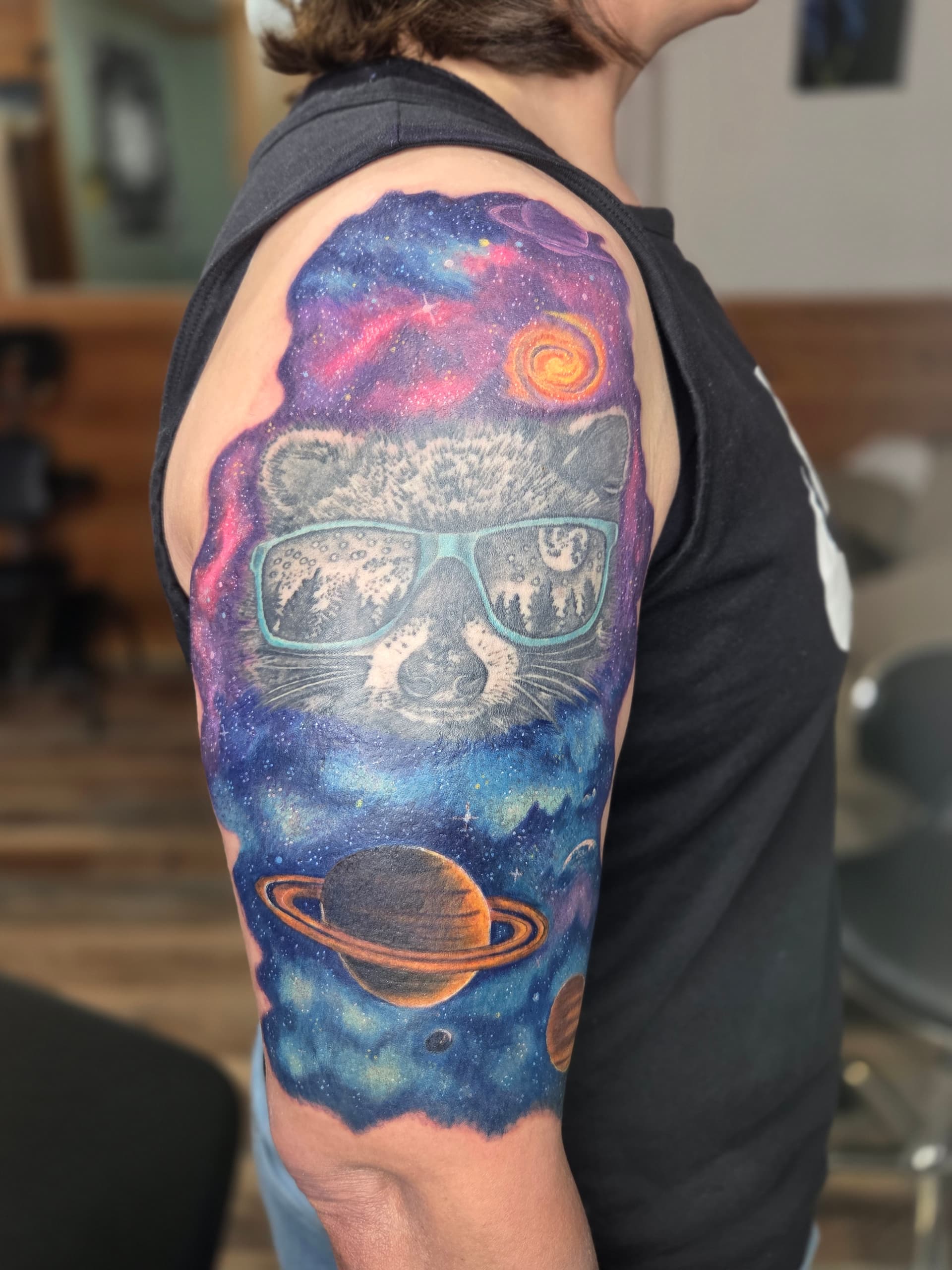 Watercolor & Glitter tattoo by D Christi