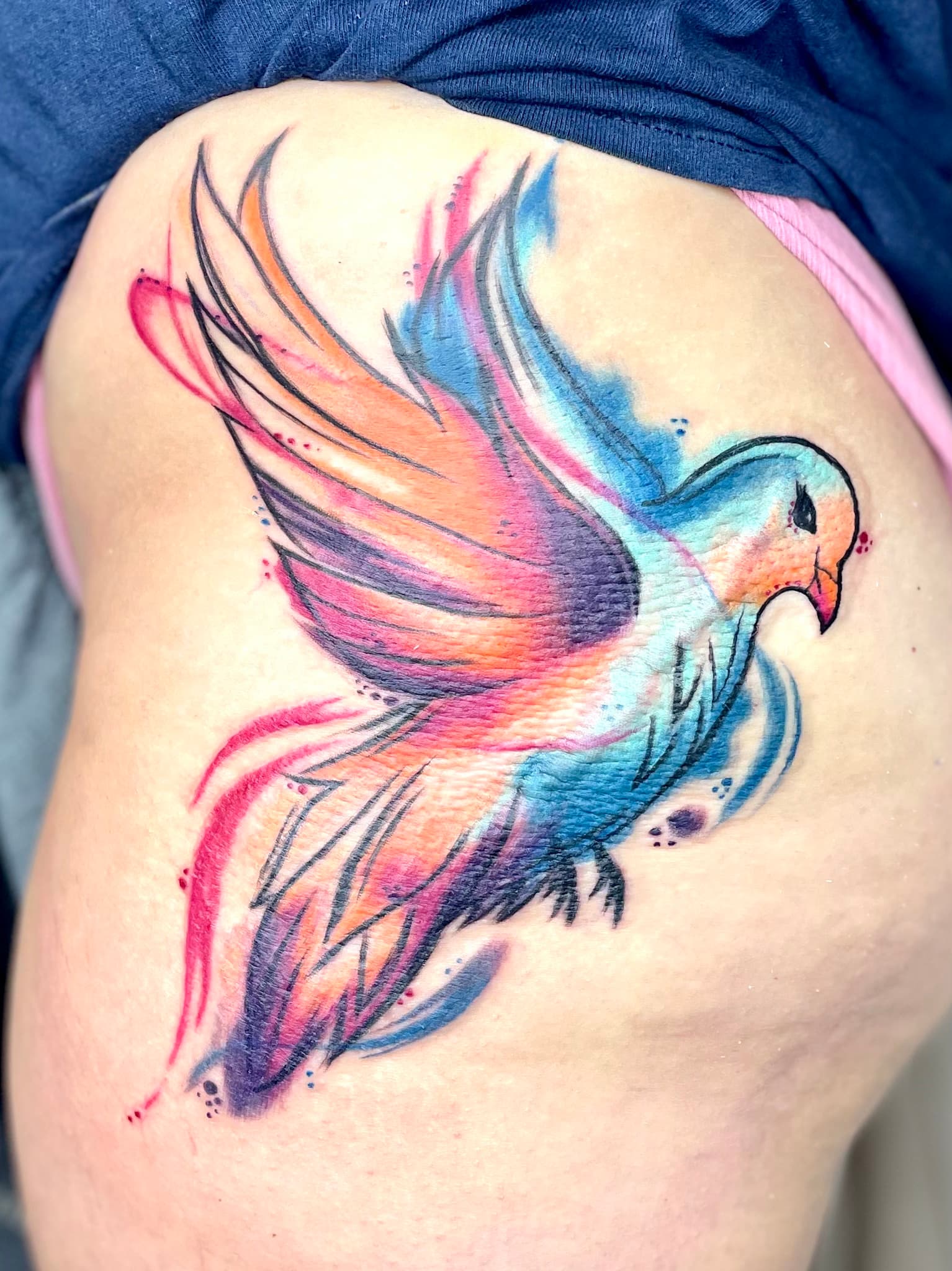 Watercolor & Glitter tattoo by D Christi