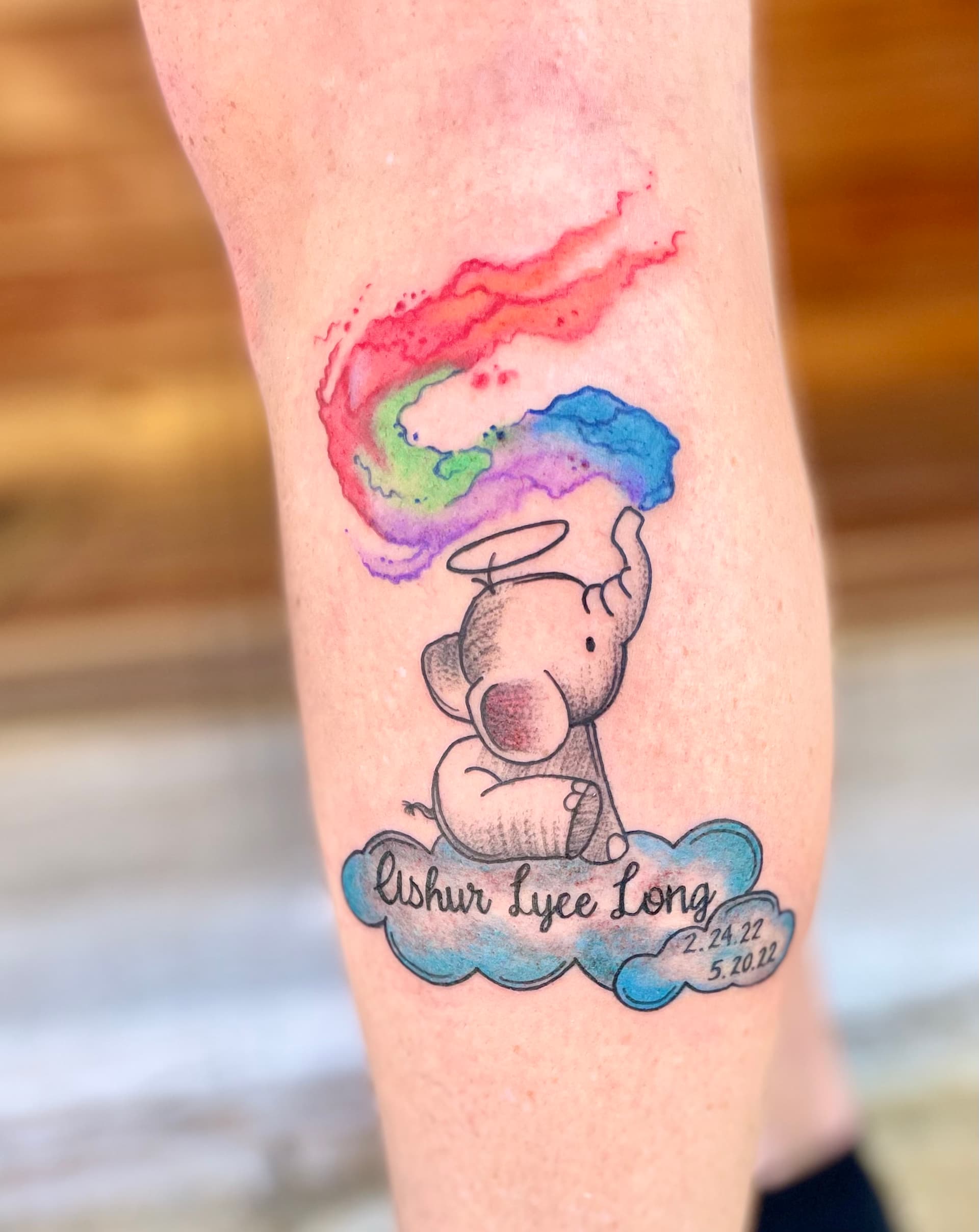 Watercolor & Glitter tattoo by D Christi