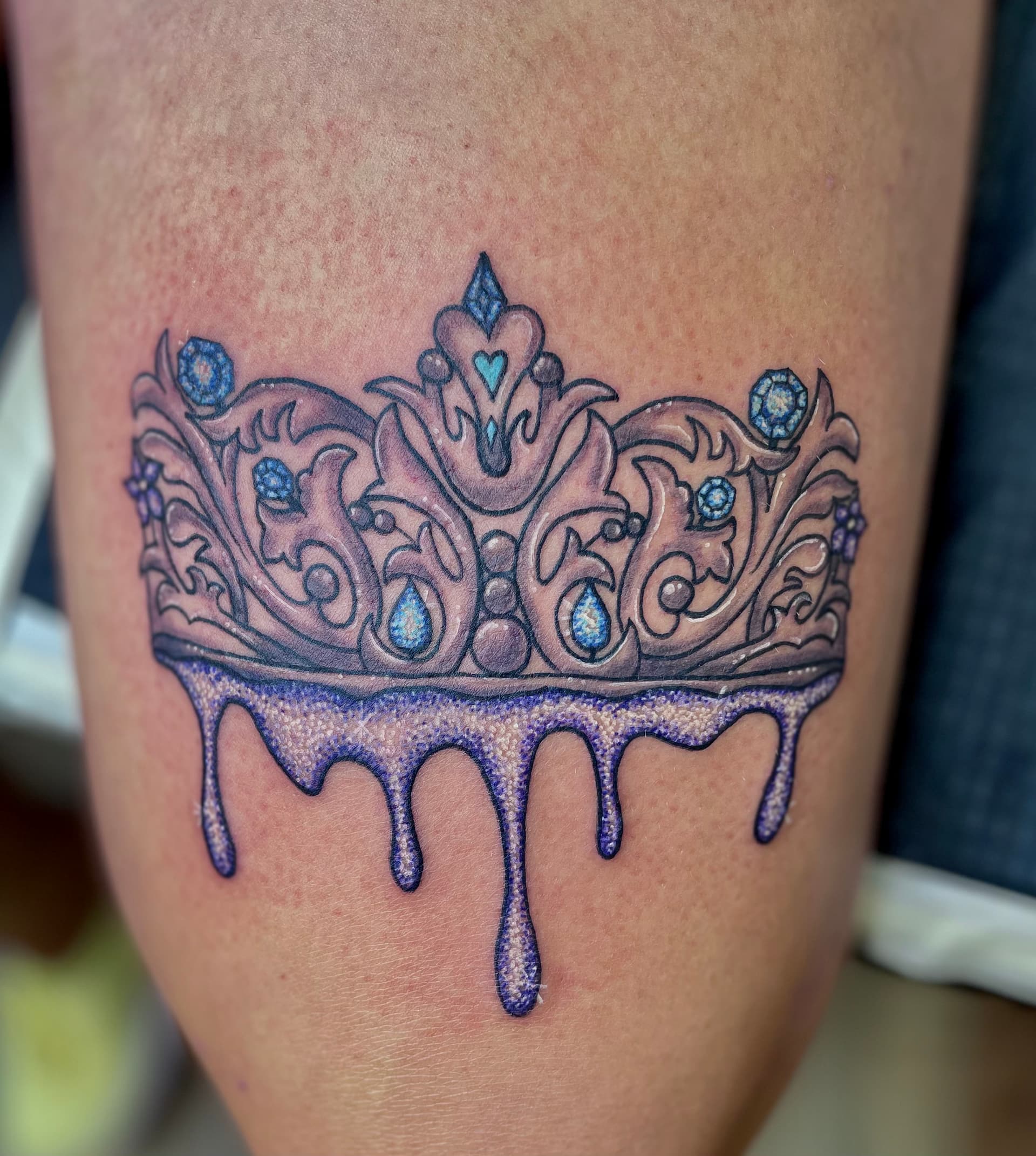 Watercolor & Glitter tattoo by D Christi