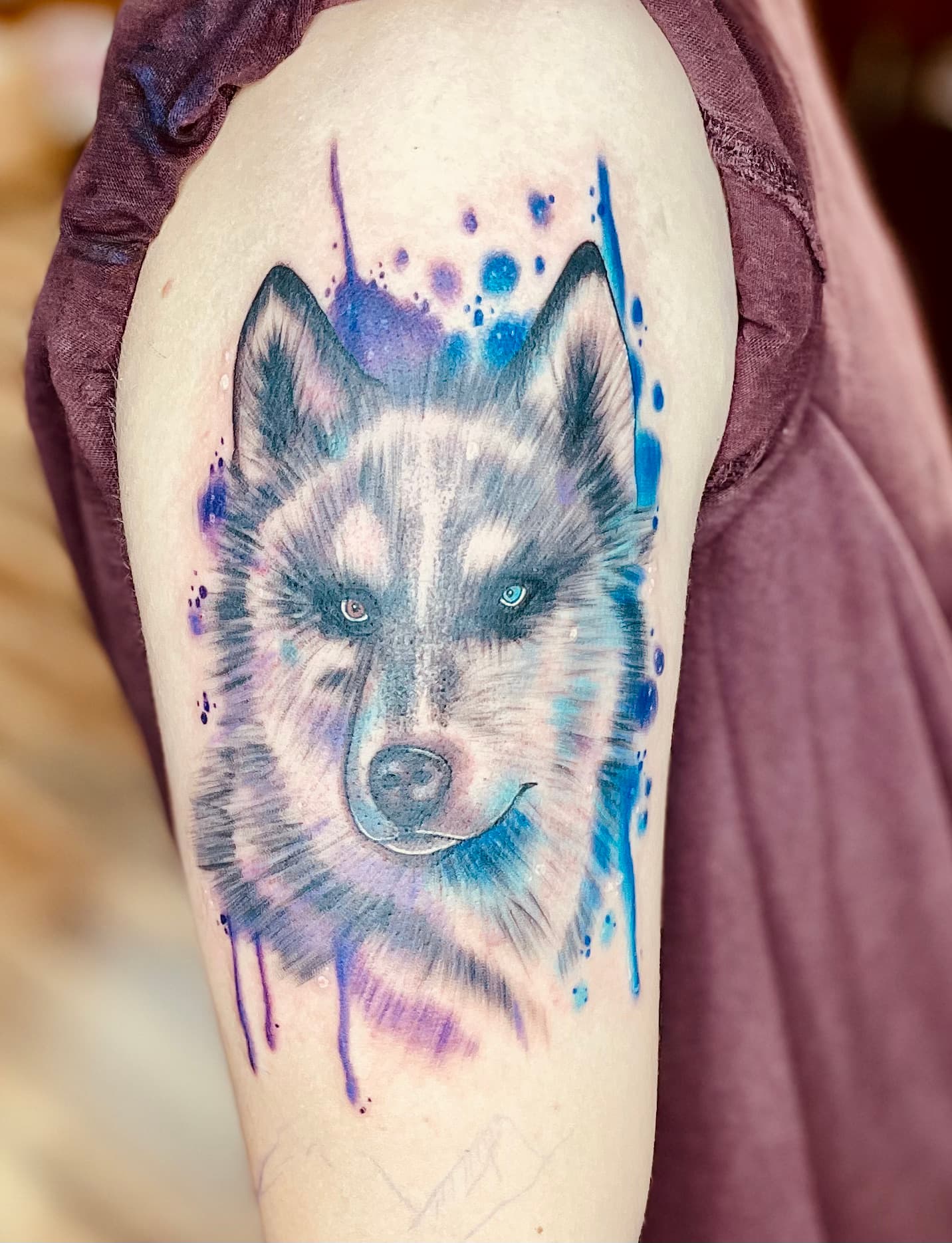 Watercolor & Glitter tattoo by D Christi