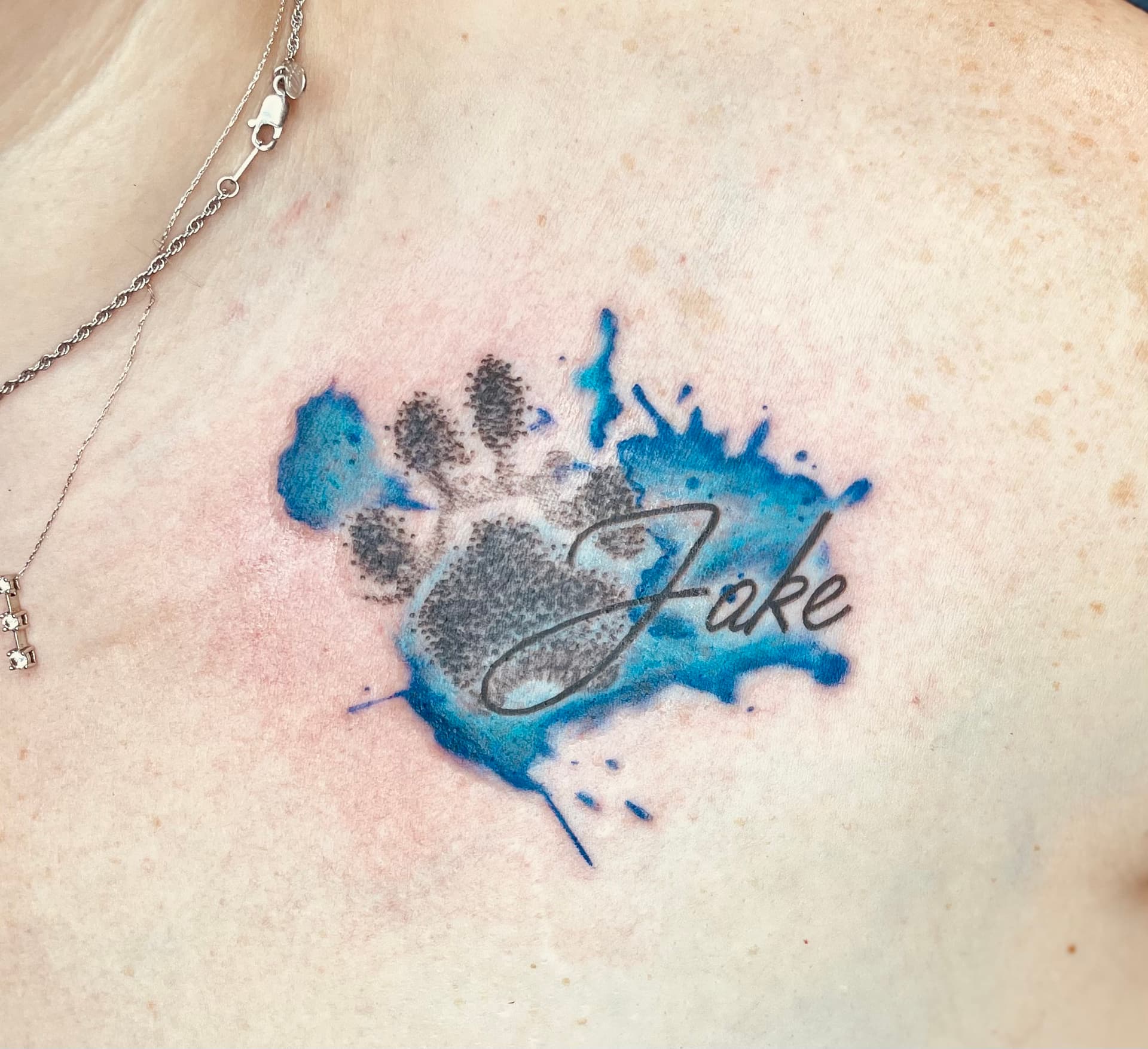 Watercolor & Glitter tattoo by D Christi